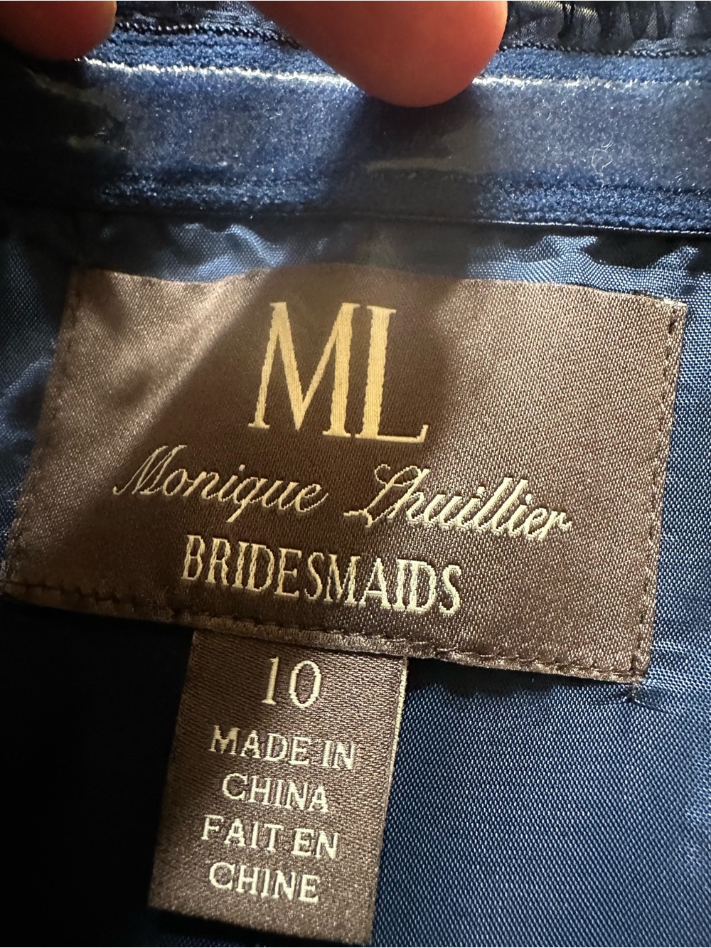 Monique Lhuillier Strapless Navy Chiffon Gown - Picture 4 of 6